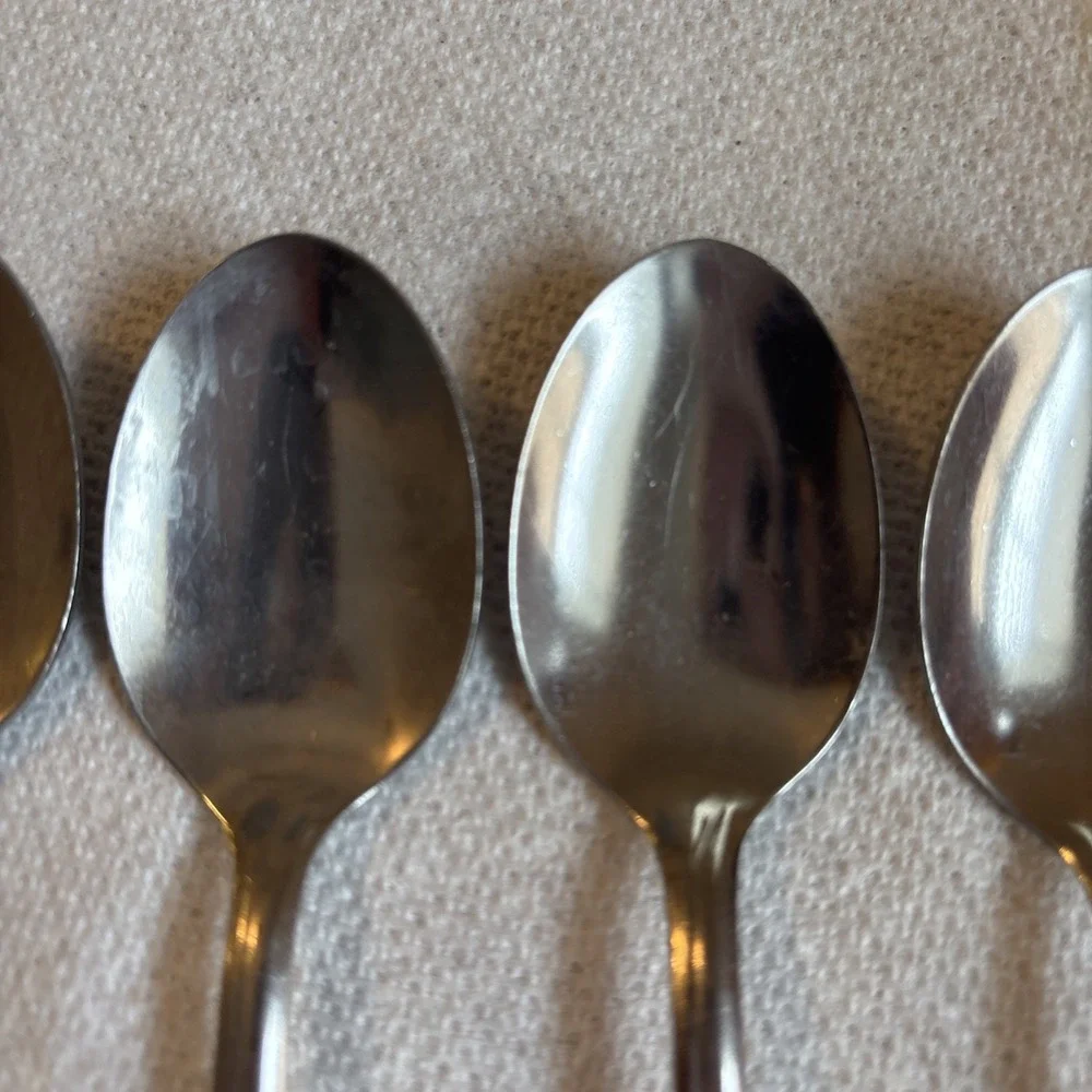 Oneida Twin Star, *Atomic Starburst * Community Stainless Flatware 6 Teaspoons
